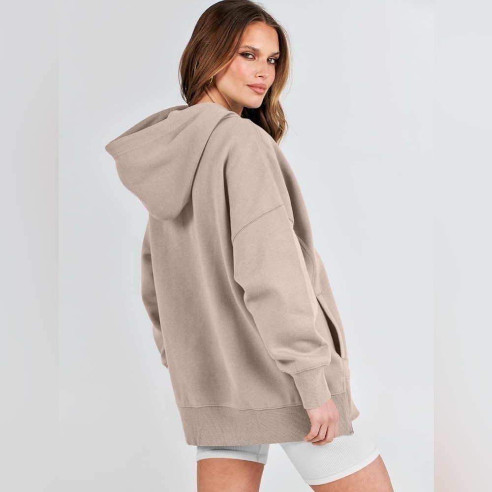 ANRABESS Womens Oversized Hoodies Sweatshirts Fleece Pullover Blush Size Large - Picture 4 of 14